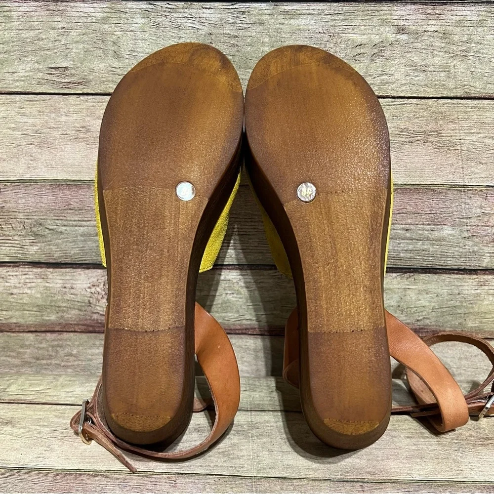Seychelles Yellow Suede Revolve Laugh More Platform Sandals